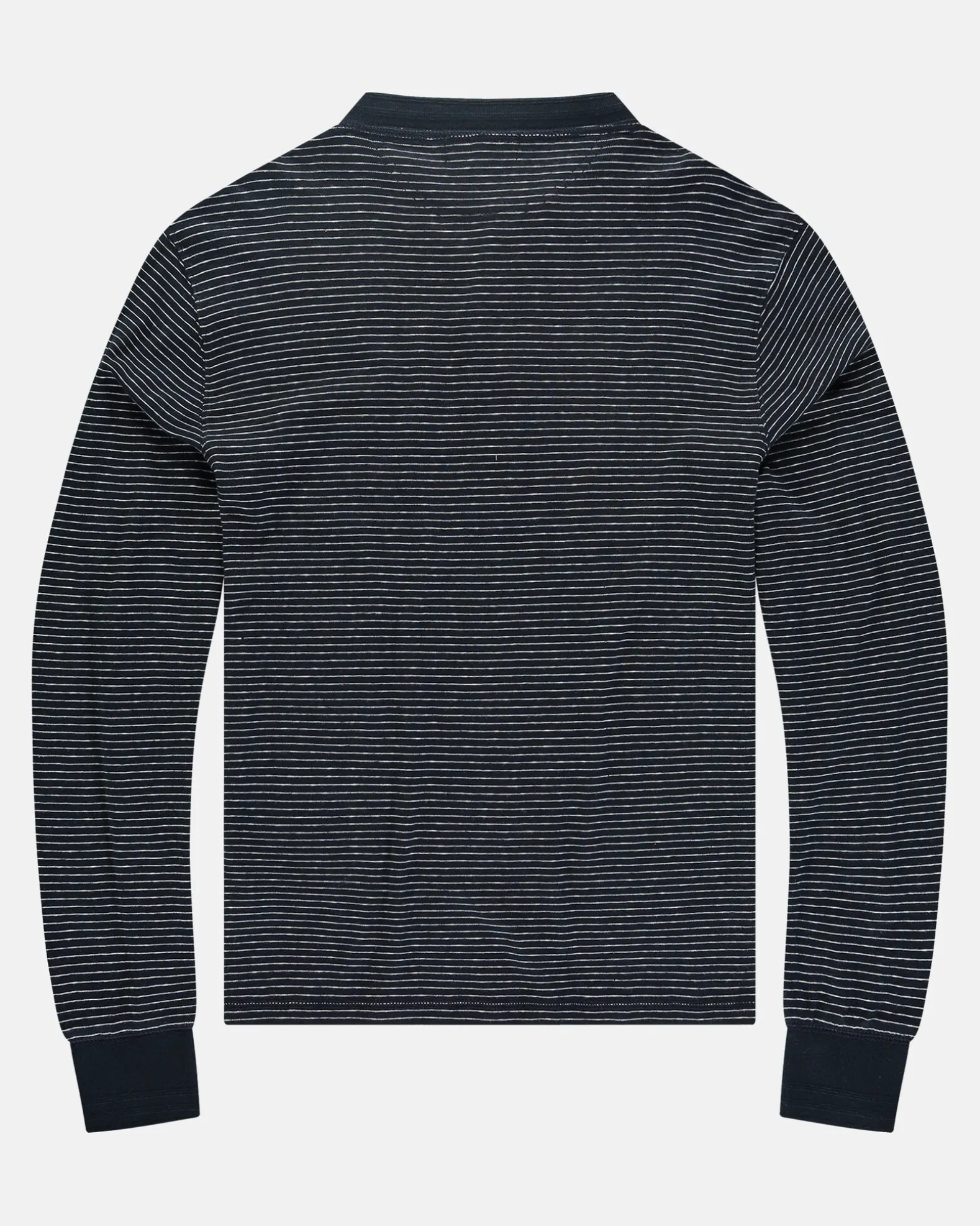 De 100% Katoenen Henley Stripe