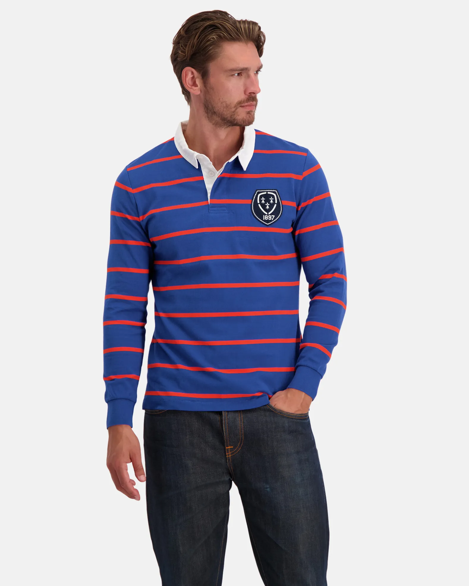 Het Klassieke Gebreide Rugbyshirt Van 100% Katoen